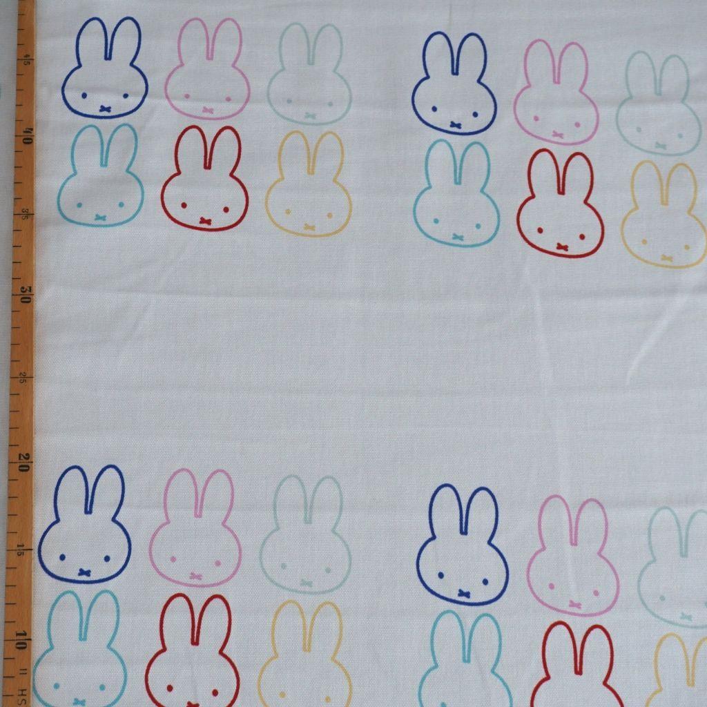 Preview: Dekostoff Canvas Miffy Nientje bunt weiß